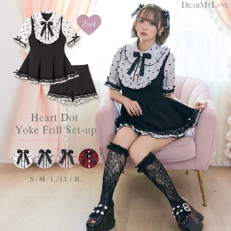 Dear My Love jirai kei heart polka dot tunic & shorts set Knitted unclassified dresses Dear My Love jirai kei heart polka dot tunic & shorts set Knitted unclassified dresses