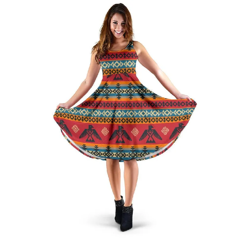 Tribal Navajo Native Indians American Aztec Print Dress Sleeveless unclassified dresses