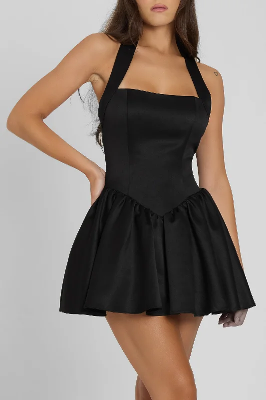 Hyades Halter Corset Mini Dress - Black Casual chic unclassified dresses